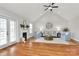 Comfortable living room with vaulted ceilings, fireplace, and ample seating at 332 Shiloh S Rd, York, SC 29745