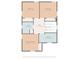 A blueprint layout of the house displaying labeled rooms such as bedrooms, bathrooms, laundry room, hall and the primary bedroom at 554 Geneva Cir, Gastonia, NC 28056