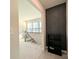 Landing area features neutral carpeting, a staircase, and a black accent wall at 12712 Wandering Brook Dr, Charlotte, NC 28273
