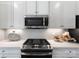 Gourmet kitchen features sleek stainless steel appliances and gorgeous white countertops at 434 Serenity Cir # F, Cramerton, NC 28032
