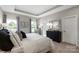 Serene main bedroom offers tray ceilings, lots of natural light, and a decorative dresser at 434 Serenity Cir # F, Cramerton, NC 28032