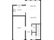 A clear and easy-to-read floor plan of the home's first level, showing kitchen, living, dining area, and garage at 257 Doughton Ln, Charlotte, NC 28217