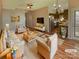 Virtually staged living room featuring hardwood floors and open floorplan at 257 Doughton Ln, Charlotte, NC 28217
