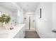 Modern bathroom with double vanity and walk-in shower at 321 Brinkley Dr, Kings Mountain, NC 28086