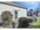 Back exterior view with a private door and landscaping at 3229 Sapphire Ln, Fort Mill, SC 29708