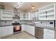 Updated kitchen features stainless steel appliances, white cabinets, and tile backsplash at 5707 Brandy Ridge Ln, Charlotte, NC 28269