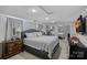 Bedroom with carpeting, sleek furniture, soft lighting, and modern décor at 7977 Lucky Creek Ln, Denver, NC 28037