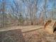 View from deck steps to the wooded backyard at 1075 Fye Dr, Newton, NC 28658