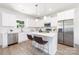 Contemporary kitchen featuring stainless steel appliances, white cabinetry, and a functional center island at 1124 Thayer Glen Ct, Charlotte, NC 28213