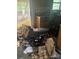 Interior view of a living room destroyed by fire with debris and heavy damage at 117 Sir Lancelot Ln, Kings Mountain, NC 28086