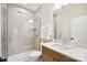 Clean bathroom with walk in shower and vanity at 13109 Brooklyn Skylar Way, Huntersville, NC 28078