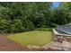 Backyard features an inground pool, lush lawn and mature trees at 2809 Glendale Rd, Charlotte, NC 28209
