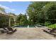 A beautiful swimming pool with stone patio and lounge chairs at 2809 Glendale Rd, Charlotte, NC 28209
