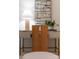 Stylish desk setup with modern lamp and abstract artwork, perfect for a home office at 287 Mcdonald Ave, Charlotte, NC 28203