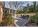 Spacious backyard patio features an outdoor dining set, perfect for entertaining at 4001 Glenfall Ave, Charlotte, NC 28210