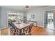 Spacious dining room with wood floors, a large table, and a sliding glass door to the outdoor area at 4001 Glenfall Ave, Charlotte, NC 28210