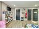 Cozy bedroom with ample closet space, featuring built-in shelving and a personalized design at 4129 Carnoustie Ln, Charlotte, NC 28210