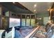 State-of-the-art home theater with seating for multiple viewers and large projection screen at 4129 Carnoustie Ln, Charlotte, NC 28210