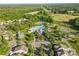 A scenic aerial view of a residential area with green spaces, community pool, and tennis courts at 4866 Breden St, Kannapolis, NC 28081
