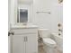 Modern bathroom with a single vanity, white cabinets, and a combined shower and bathtub at 10115 Mamillion Dr, Huntersville, NC 28078