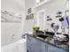 Stylish bathroom featuring granite countertop, modern fixtures, and decorative accents at 15700 Youngblood Rd, Charlotte, NC 28278