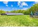 Large solar panel array in the backyard, offering sustainable energy solutions for the modern home at 15700 Youngblood Rd, Charlotte, NC 28278