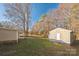 View of backyard with storage shed and trees at 1295 Reservation Rd, Rock Hill, SC 29730