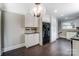 Updated kitchen with white cabinets, black appliances and dark hardwood floors at 170 Sherwood Cir, Rock Hill, SC 29730