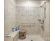 Spacious bathroom shower features elegant tile work, glass door, and convenient bench seating at 2008 Surefire Ct, Denver, NC 28037