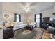 Bright living room featuring hardwood floors and decorative ceiling at 30 Hunter St, York, SC 29745