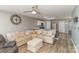 Open floorplan with a comfortable living room connected to the kitchen with an island at 310 Black Rock School Rd, Cherryville, NC 28021