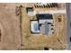 Aerial view of a home featuring a pool, a detached garage, and ample backyard space at 144 Cameron Dr, Salisbury, NC 28147