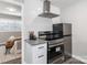Contemporary kitchen design showcasing stainless steel appliances, and modern white cabinets at 2000 Patio Ct # 101, Charlotte, NC 28205