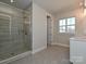 Bathroom with a large walk-in shower and double vanity at 207 Halemarge Drive Dr, Belmont, NC 28012