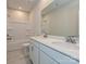 Modern bathroom with double vanity, bathtub, and shower at 207 Halemarge Drive Dr, Belmont, NC 28012