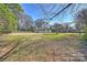 Large, grassy backyard featuring mature trees, a privacy fence, and plenty of room for outdoor activities at 2100 Sunderland Pl, Charlotte, NC 28211