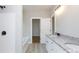 Bright bathroom featuring double granite vanity, tile floors, and a separate tub and shower at 2364 Valley Meadows Dr, York, SC 29745