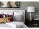 Inviting main bedroom features decorative pillows, modern lighting, and a stylish headboard at 4114 Lattistep Ln, Charlotte, NC 28269