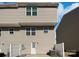 Rear view of the townhome showcasing a private patio and a fenced yard at 6324 Cutwater Cir, Charlotte, NC 28269