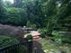Serene backyard patio with lush landscaping and a stone walkway at 641 Museum Dr, Charlotte, NC 28207