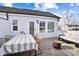 Charming outdoor seating area with dining table, wicker chairs, and a comfortable sofa, perfect for relaxation at 7020 Loso Commons Way, Charlotte, NC 28217