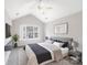 Serene main bedroom featuring a vaulted ceiling, large window, and contemporary decor offers a peaceful retreat at 7719 Abigail Glen Dr, Charlotte, NC 28212