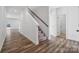 Spacious entryway with hardwood floors and staircase leading upstairs at 821 Hallman Branch Ln, Lincolnton, NC 28092