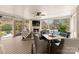 Outdoor space that includes a seating area, fireplace, tv, and a view of the pool at 117 Yellow Jacket Cir, Mooresville, NC 28117
