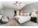 Plush carpet and neutral walls make this airy main bedroom feel open and inviting at 129 Woodbridge Cir, Mount Holly, NC 28120