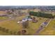 Expansive aerial view featuring the home, gazebo, outbuilding, and surrounding countryside at 2370 Old Mountain Rd, Statesville, NC 28625