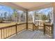 New wooden deck perfect for outdoor relaxation and overlooking a spacious backyard with a view of the trees at 2385 Kool Park Ne Rd # 2, Hickory, NC 28601
