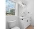 Bright bathroom features a modern vanity, with black hardware, and natural light at 3722 Thompson St, Newton, NC 28658