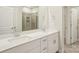 Bathroom featuring double sink vanity and framed mirror at 4919 Trigney Ct, Charlotte, NC 28214