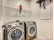 Laundry room with modern washer and dryer, wire shelving, and neutral flooring at 817 Digby Rd, Rock Hill, SC 29730